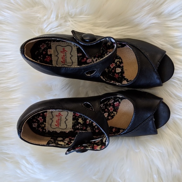 Bettie pag black kitten heels pin up womens size 6 - Picture 4 of 5